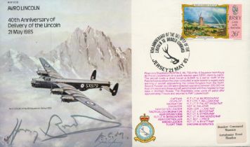 ACM Harry Broadhurst DSO DFC WW2 RAF Battle of Britain fighter ace signed 1985 Avro Lincoln Bomber