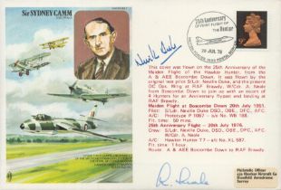 Sqn Ldr Neville Duke DSO DFC AFC 92, 112 sqn WW2 RAF Battle of Britain fighter ace signed on sir