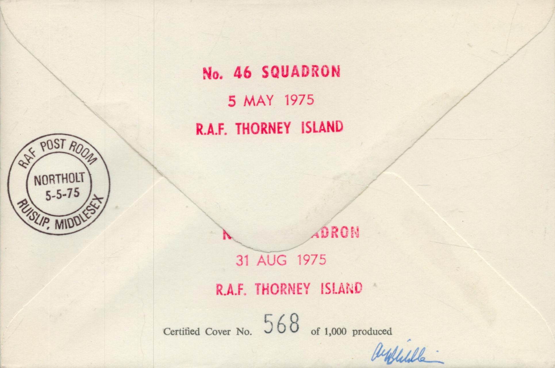 Sir Ronald Ivelaw-Chapman - Vice President RAF Escaping Society Signed & Flown Cover Ritorna - Bild 2 aus 2