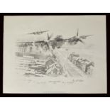 Target Amiens Prison by Robert Taylor Black and White Print signed by the Artist plus Squadron