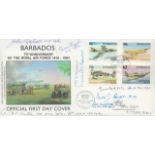 Barbados FDC 75th Anniv RAF Signed 7 Battle of Britain Pilots plus 2 1 Apr 1993 Barbados FDI