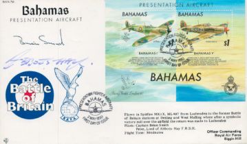 Captain Brian Smith and Peter Lord Abbot Hay FRSH signed Battle of Britain Bahamas presentation