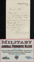 Letter Signed by Admiral Frederick Augustus Maxse 1833 - 1900 ADC lord Raglin during the siege of