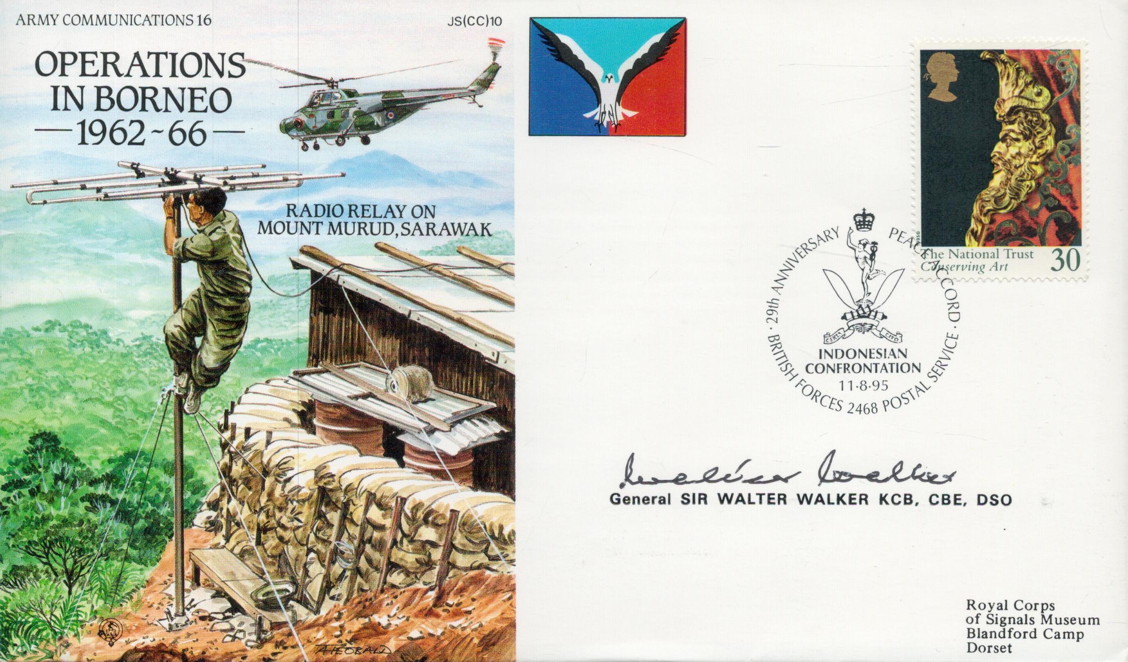 General Sir Walter Walker KCB, CBE, DSO signed Operations in Borneo 1962-66 Army Communications 16