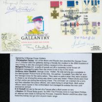 Piece Photo Copy of Gallantry Signed by 5 George Cross Holders Christopher Finney GC of the Blues