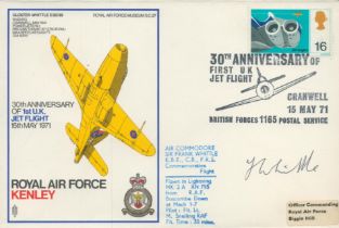 Rare SC27c RAF Kenley Signed by Sir Frank Whittle. Flown in Lightning. Official Special Cover with