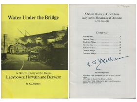 V J Hallam Signed Book - A Short History of the Dams Ladybower, Howden and Derwent by V J Hallam