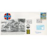 WWII PO TE A Moore HMS Hardy Battle of Narvik 1940 veteran signed 50th Anniversary commerative FDC