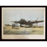 Flight Engineer's Report by Maurice Gardner Colour Print signed by the Artist plus 8 veterans