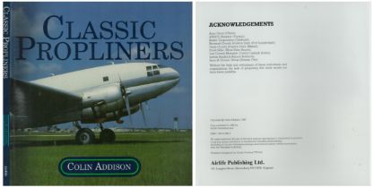Classic Propliners by Colin Anderson 1992 unsigned Softback book with unnumbered pages, good