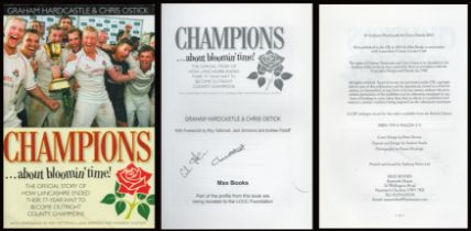 Chris Ostick and Graham Hardcastle signed Champions… About Bloomin Time first edition hardback book.