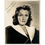 Geraldine Fitzgerald signed 10x8 inch vintage black and white photo. Good Condition. All