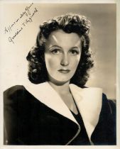 Geraldine Fitzgerald signed 10x8 inch vintage black and white photo. Good Condition. All