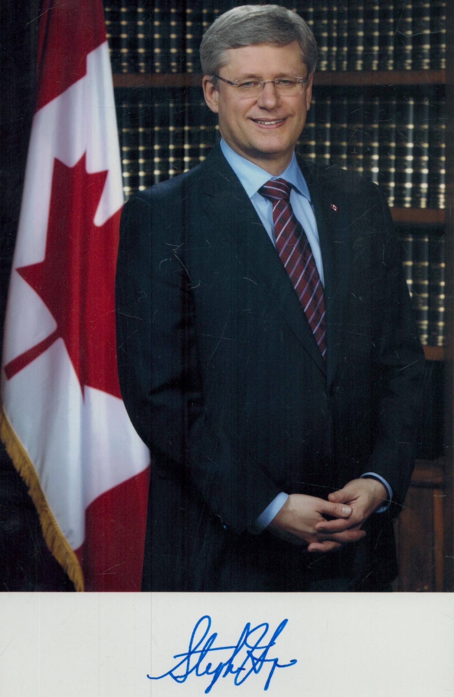 Stephen Harper signed 8x5 inch colour photo. Stephen Joseph Harper PC CC AOE (born April 30, 1959)