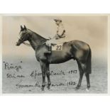 Gordon Richards signed 6x4 inch black and white vintage photo pictured on the 1953 Derby Winner