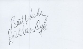 Dick Van Dyke signed 5x3 inch white card. Good Condition. All autographs come with a Certificate