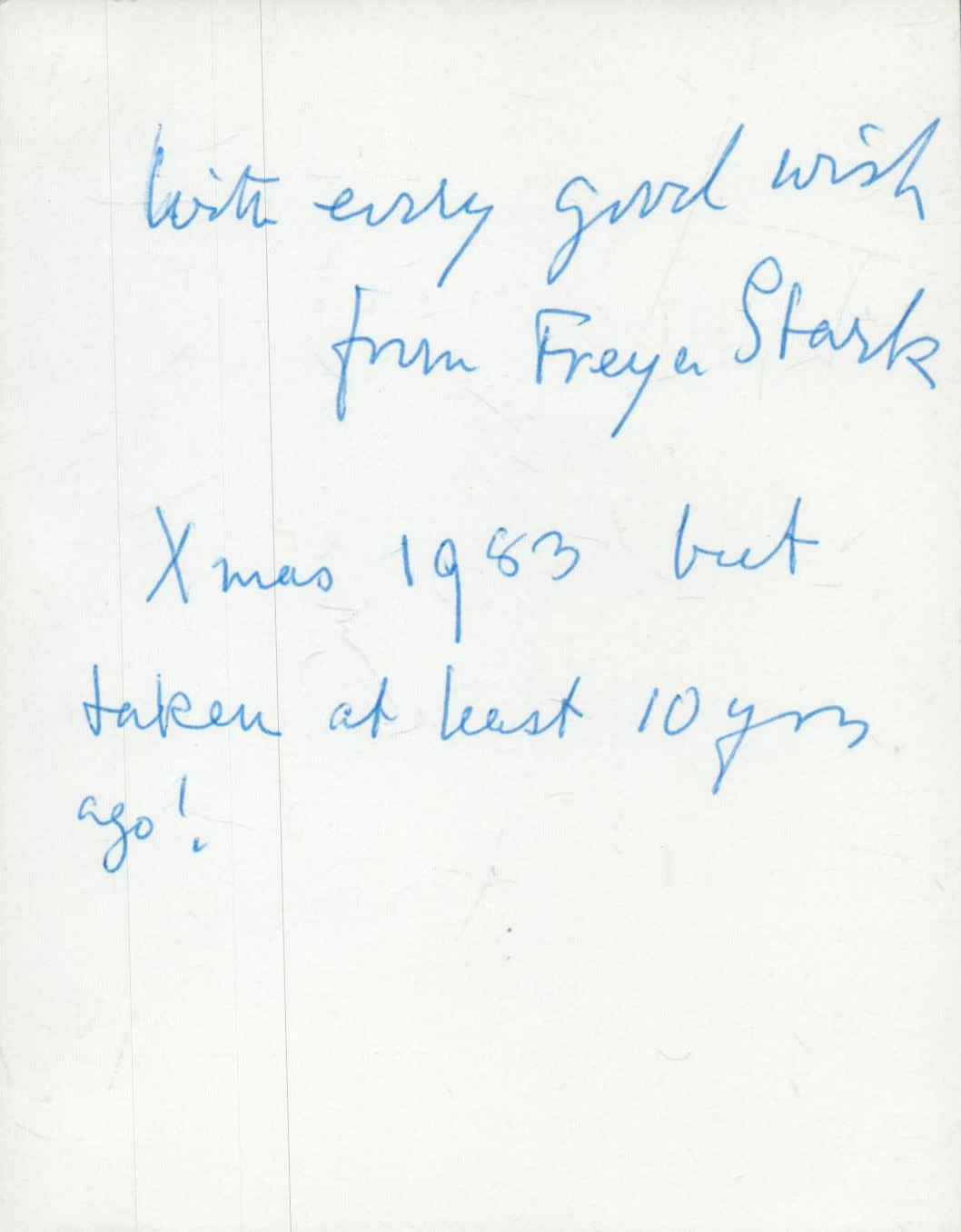Freya Stark signed 5x4 inch black and white photo inscribed on the reverse. Good Condition. All - Image 2 of 2