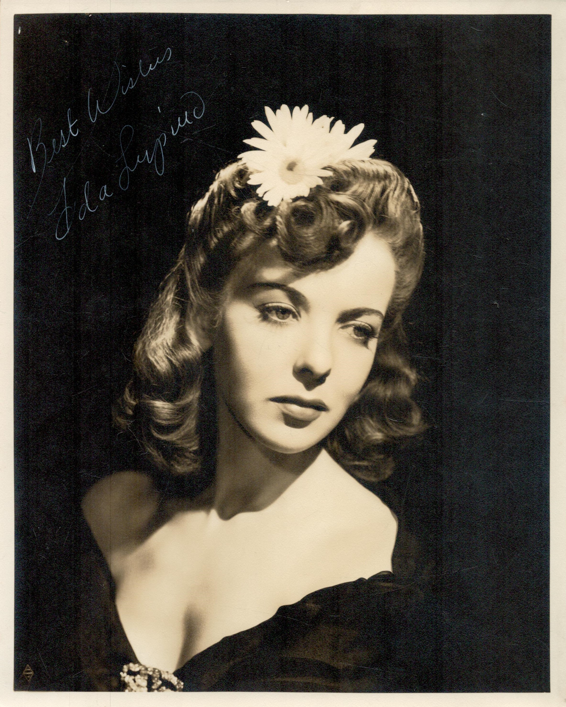 Ida Lupino signed 10x8 inch vintage black and white photo. Good Condition. All autographs come