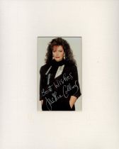 Jackie Collins signed 10x8 inch overall mounted colour photo. Good Condition. All autographs come