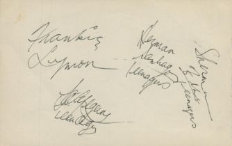 Frankie Lymon and The Teenagers signed 6x4inch album page. Good Condition. All autographs come