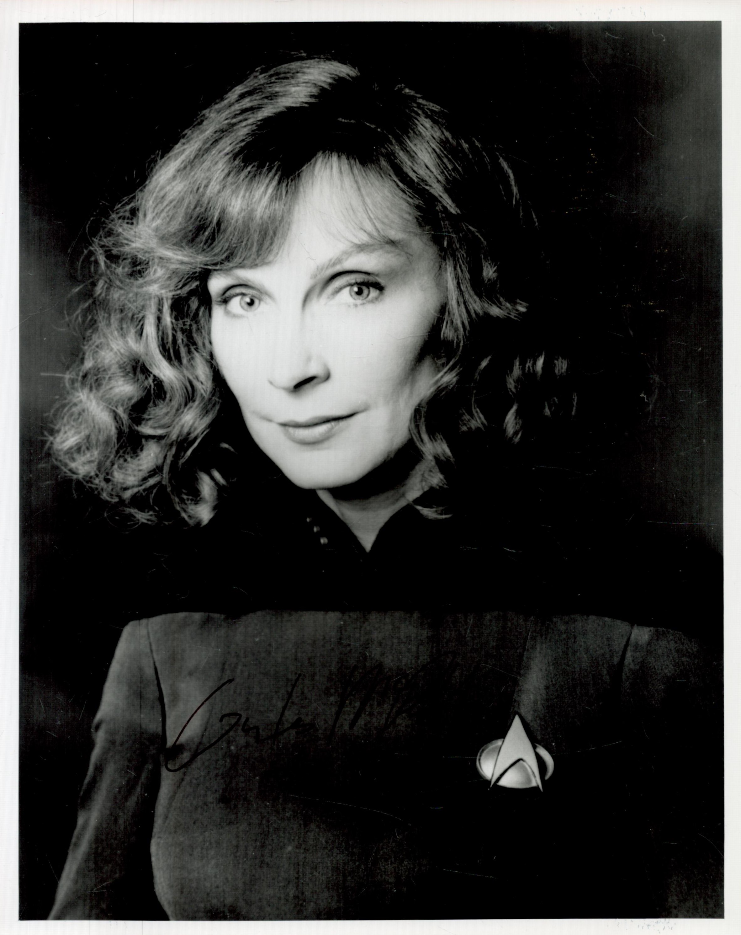 Gates McFadden signed 10x8 inch Star Trek black and white photo. Good Condition. All autographs come