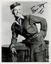 Doris Day signed 10x8 inch Calamity Jane black and white photo. Good Condition. All autographs