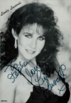 Linda Lusardi signed 6x4 inch black and white promo photo dedicated. Good Condition. All