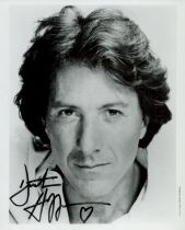 Dustin Hoffman signed 10x8 inch black and white photo. Good Condition. All autographs come with a