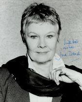 Judi Dench signed 10x8 inch black and white photo. Good Condition. All autographs come with a