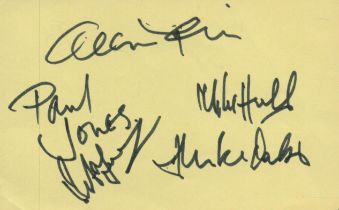 Manfred Mann signed 4x3inch album page. Good Condition. All autographs come with a Certificate of