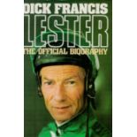 Dick Francis Lester signed The Official Biography first edition hardback book. Good Condition. All