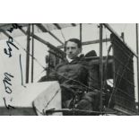 Tom Sopwith signed 6x4 inch black and white photo little grainy later in life signature. Good