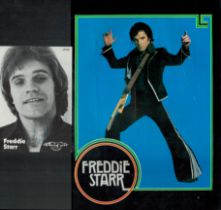 Freddie Starr signed 6x4 inch black and white promo photo and accompanying unsigned tour