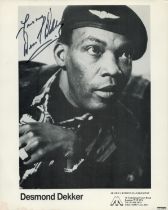 Desmond Dekker signed 10x8 black and white photo. Good Condition. All autographs come with a