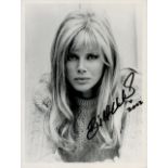 Britt Ekland signed 9x7 inch black and white photo. Good Condition. All autographs come with a