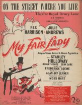 Julie Andrews signed My Fair Lady On the street where you live music score sheet. Good Condition.