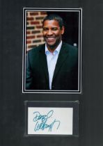 Denzel Washington signed 16x12inch colour mount. Good Condition. All autographs come with a