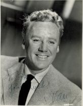 Van Johnson signed 10x8 inch black and white photo. Dedicated. Good Condition. All autographs come