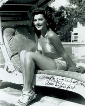 Anne Rutherford signed 10x8 inch black and white photo dedicated. Good Condition. All autographs