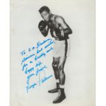 Boxing Floyd Patterson signed 10x8 inch black and white photo. Dedicated. Good Condition. All