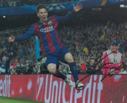 Lionel Messi signed 10x8 inch colour photo pictured in action for Barcelona. Good Condition. All