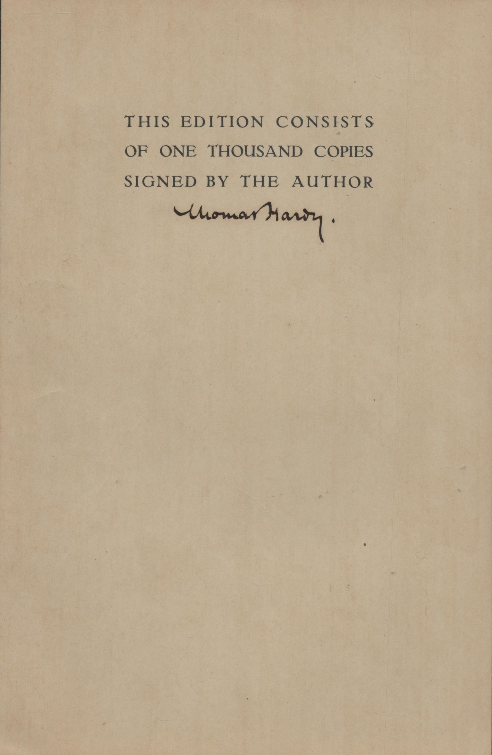 Thomas Hardy signed 9x6 inch loose book page. Good Condition. All autographs come with a Certificate