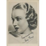 Fay Wray signed 7x5 inch vintage sepia photo. Good Condition. All autographs come with a Certificate