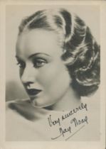 Fay Wray signed 7x5 inch vintage sepia photo. Good Condition. All autographs come with a Certificate
