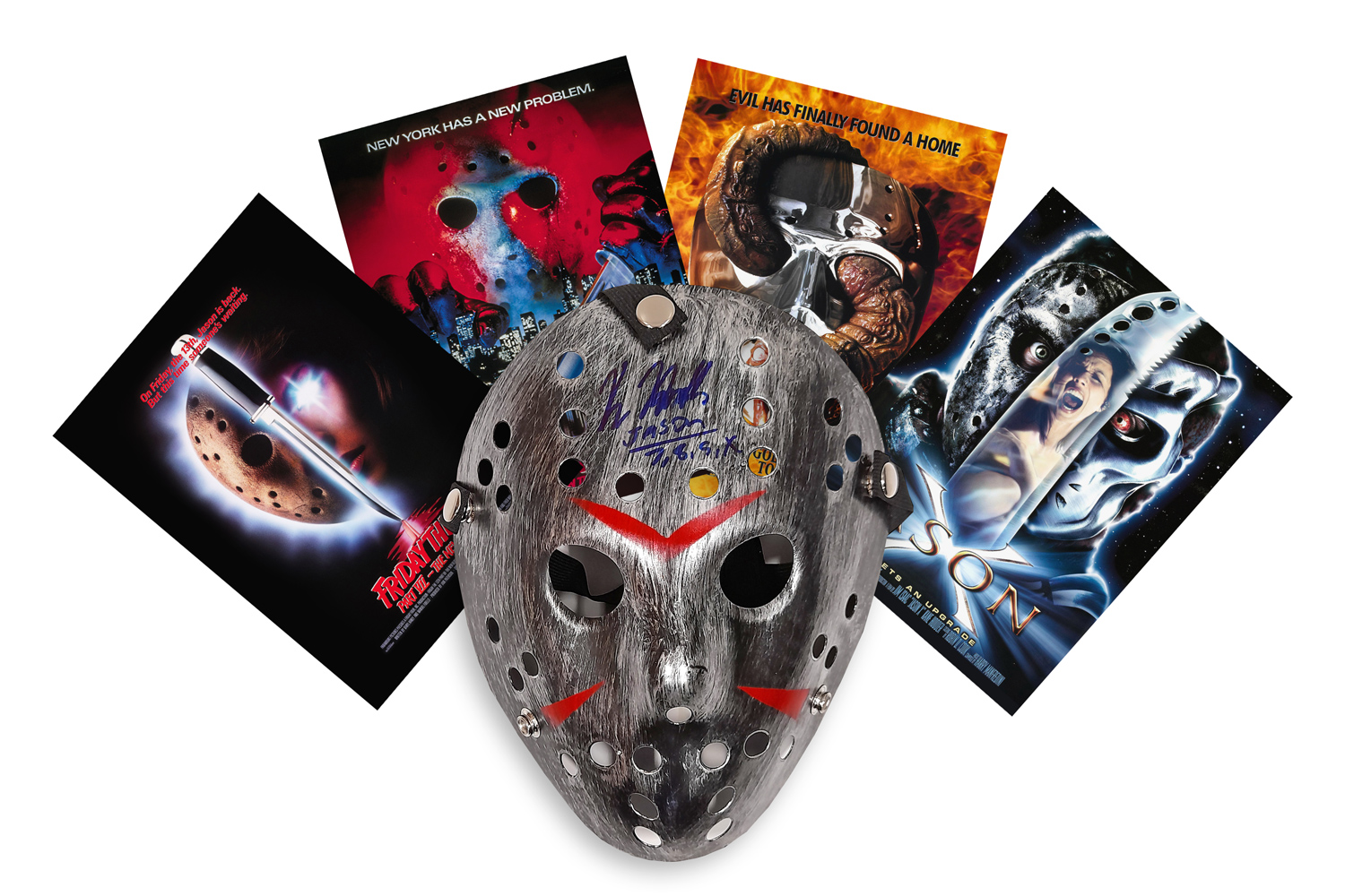 SALE! Kane Hodder Friday 13th hand-signed Jason Voorhees mask. Hand-Signed by Kane Hodder, who