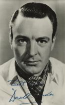 Donald Sinden signed 6x4 inch black and white vintage photo. Good Condition. All autographs come