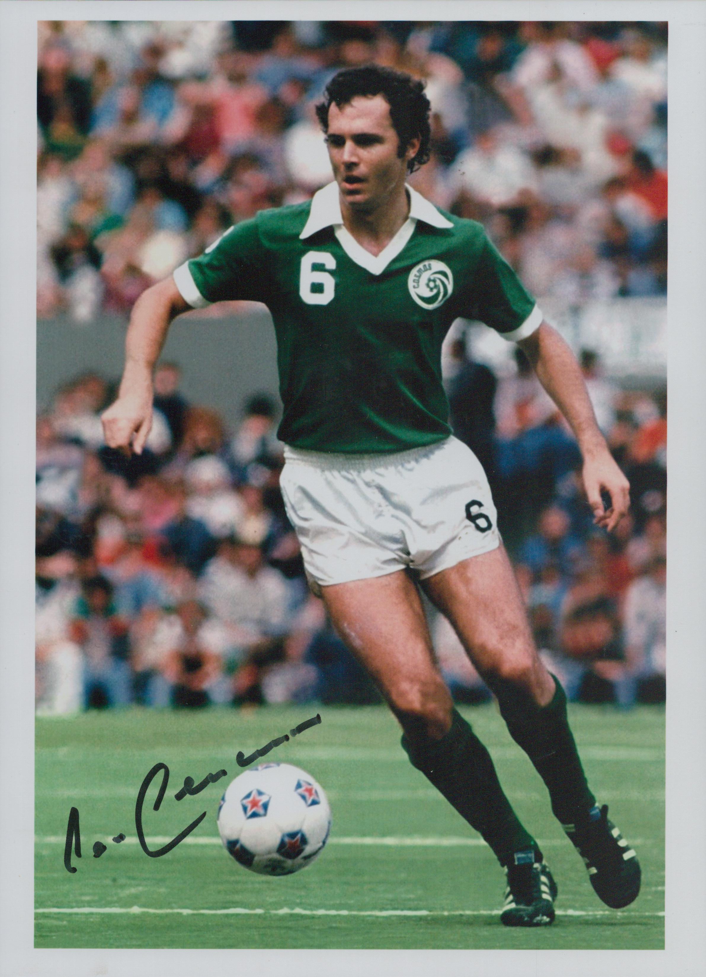 Franz Beckenbauer signed 10x8 inch colour photo pictured in action for the New York Cosmos. Good