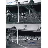 Autographed NAT LOFTHOUSE 1958 12 x 8 Photos : A pair of b/w photos depicting Bolton Wanderers