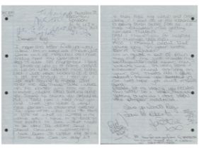Historic Handwritten Letter to Reggie Kray From Jackie in London dated Saturday 30th 10pm. Letter