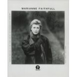 Marianne Faithfull signed 10x8 inch black and white promo photo. Good Condition. All autographs come